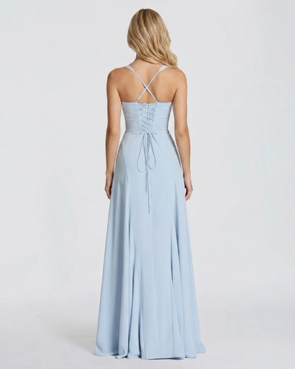 VARINA | CORSET MAXI DRESS - Light Blue