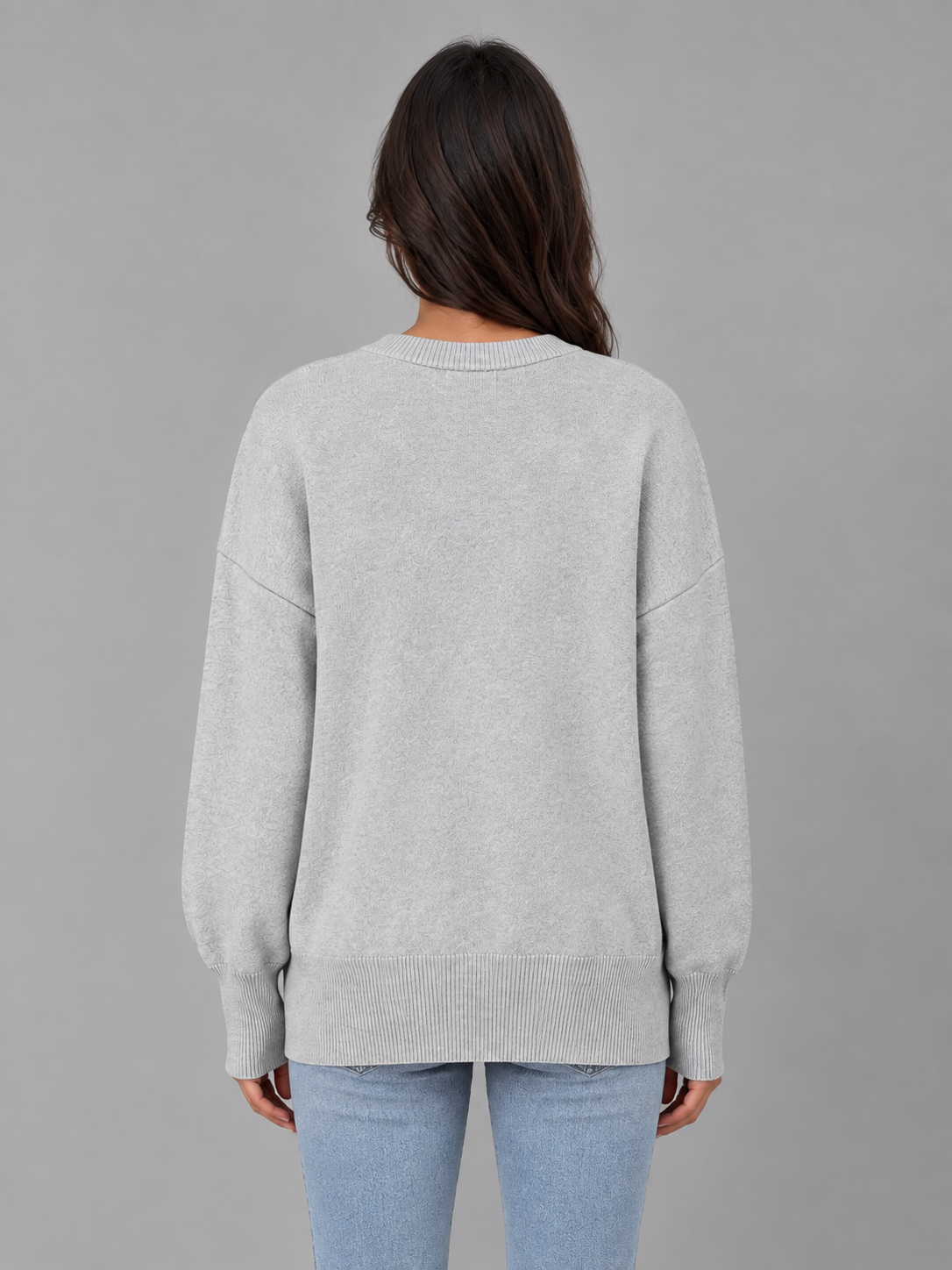 VEGA | OVERSIZED CREW NECK SWEATER - Heather Gray