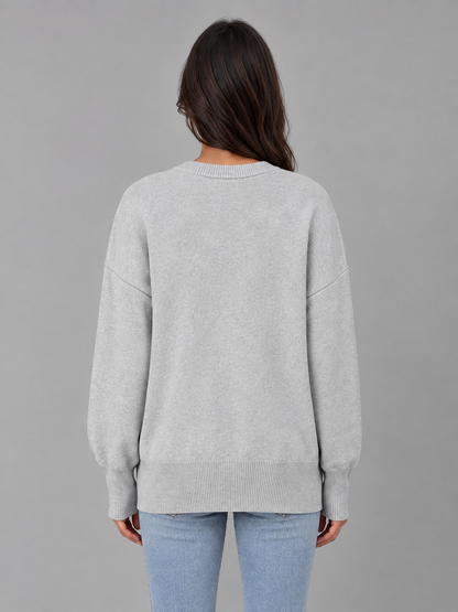 VEGA | OVERSIZED CREW NECK SWEATER - Heather Gray