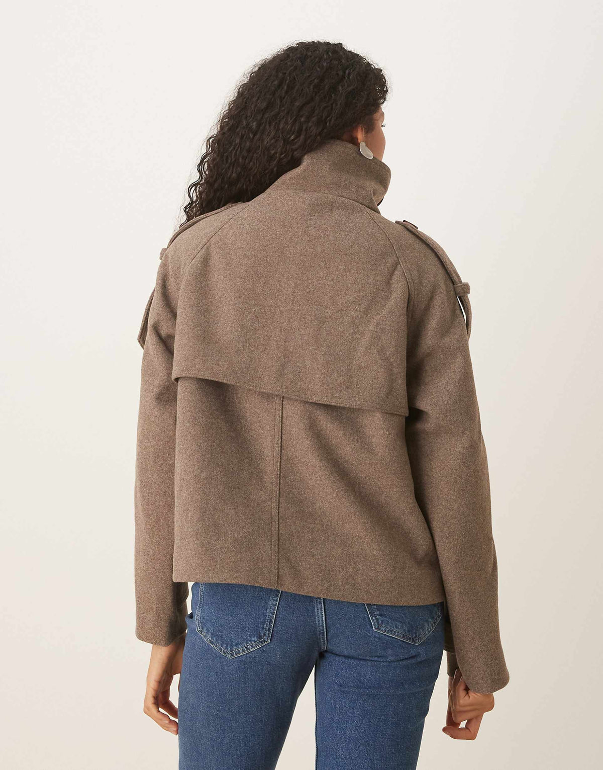 VITA | OVERSIZED FUNNEL NECK COAT - Taupe