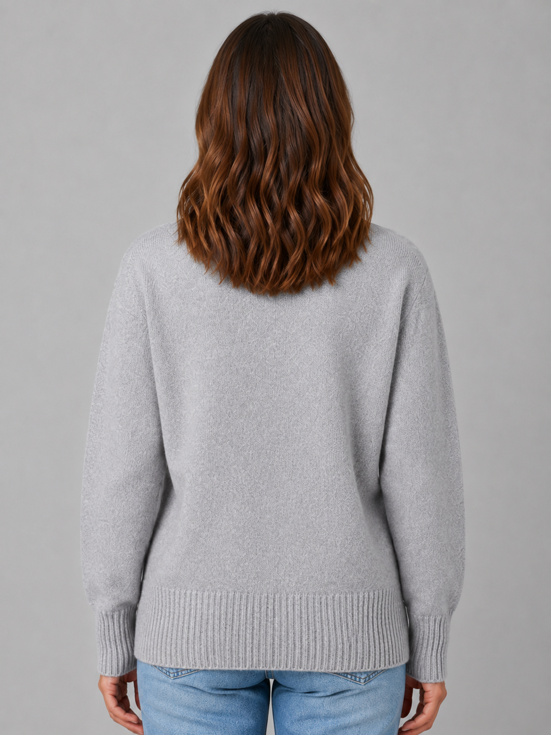 WALDA | HEART BUTTON V-NECK KNIT CARDIGAN - Gray