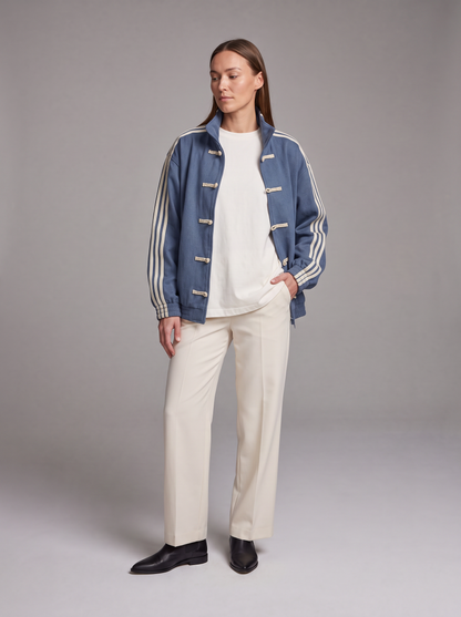 WENNA | CONTRAST STRIPE TRACK JACKET - Blue
