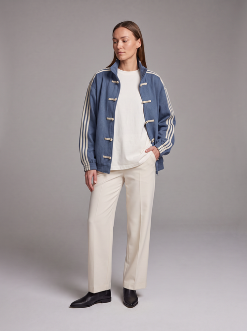 WENNA | CONTRAST STRIPE TRACK JACKET - Blue