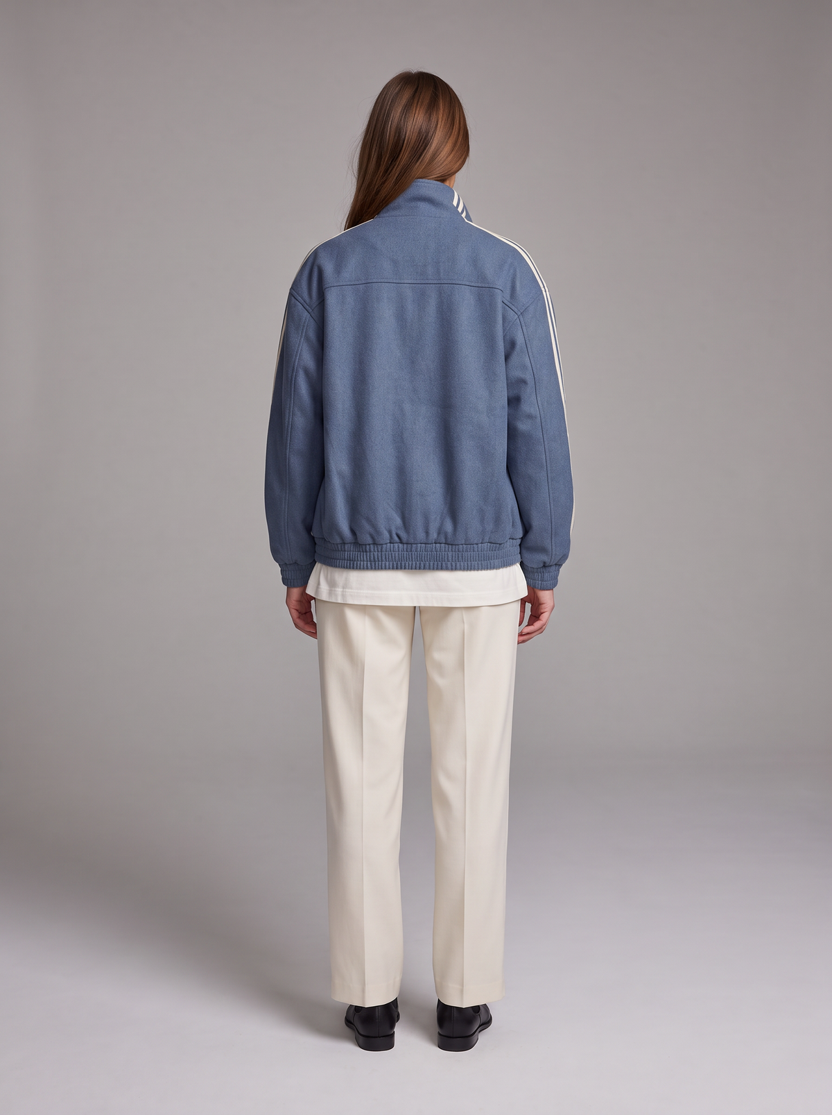 WENNA | CONTRAST STRIPE TRACK JACKET - Blue