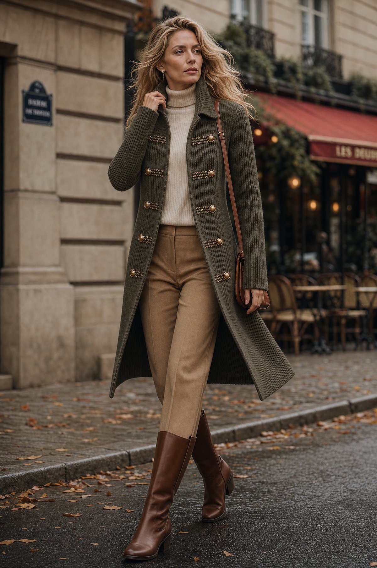 WILMA | MILITARY LONGLINE KNIT CARDIGAN - Army Green