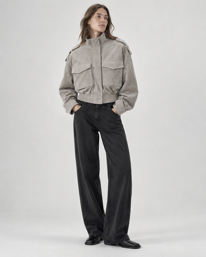 WINTER | STRUCTURED CROPPED JACKET - Taupe