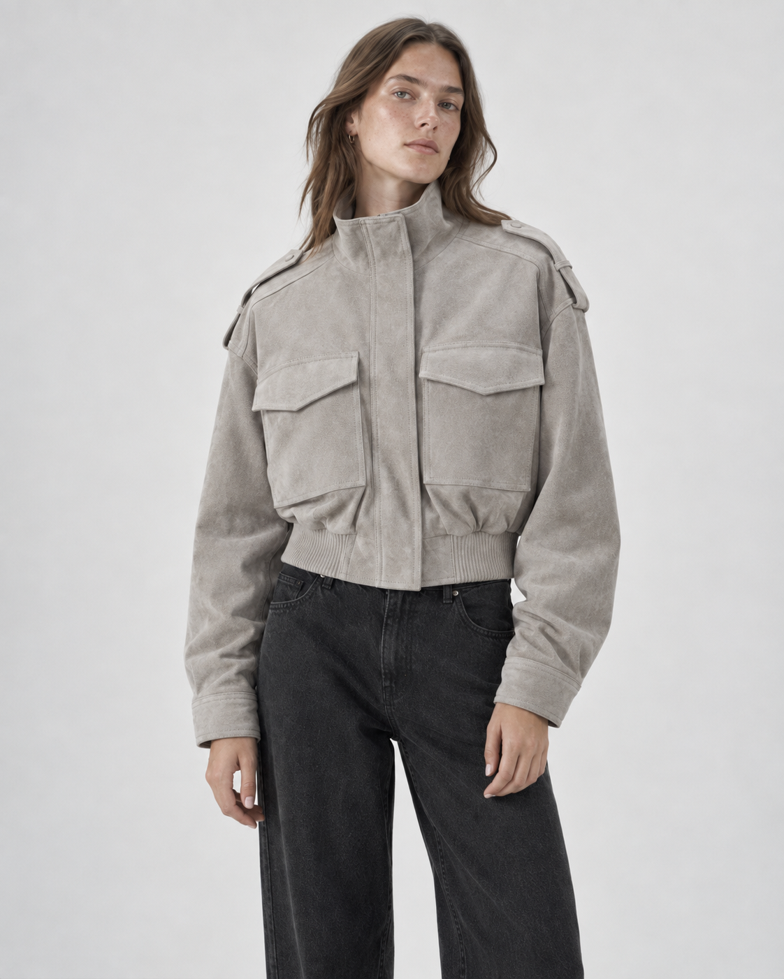 WINTER | STRUCTURED CROPPED JACKET - Taupe