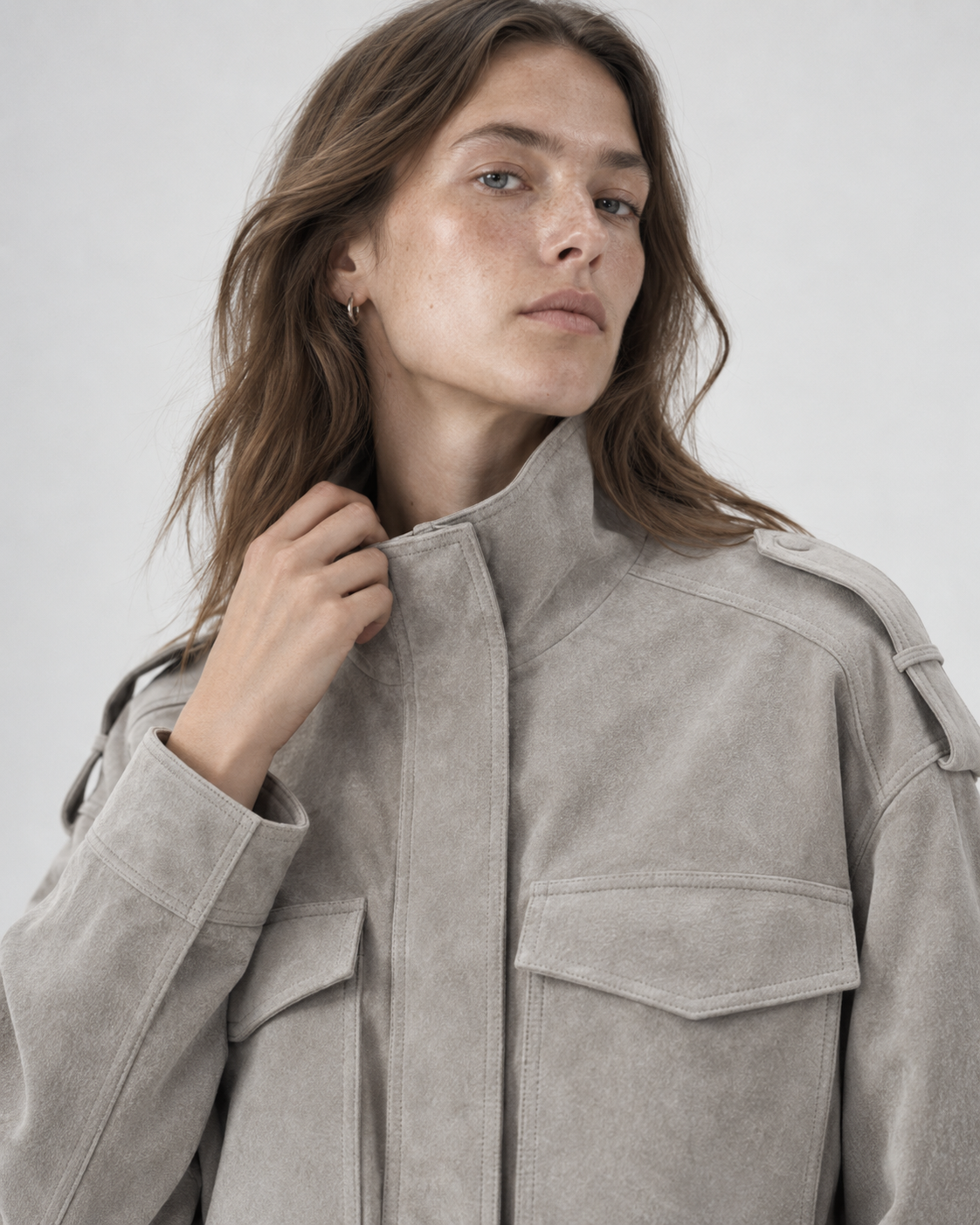 WINTER | STRUCTURED CROPPED JACKET - Taupe