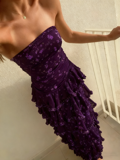 WISTERIA | TIERED MAXI DRESS - Grape