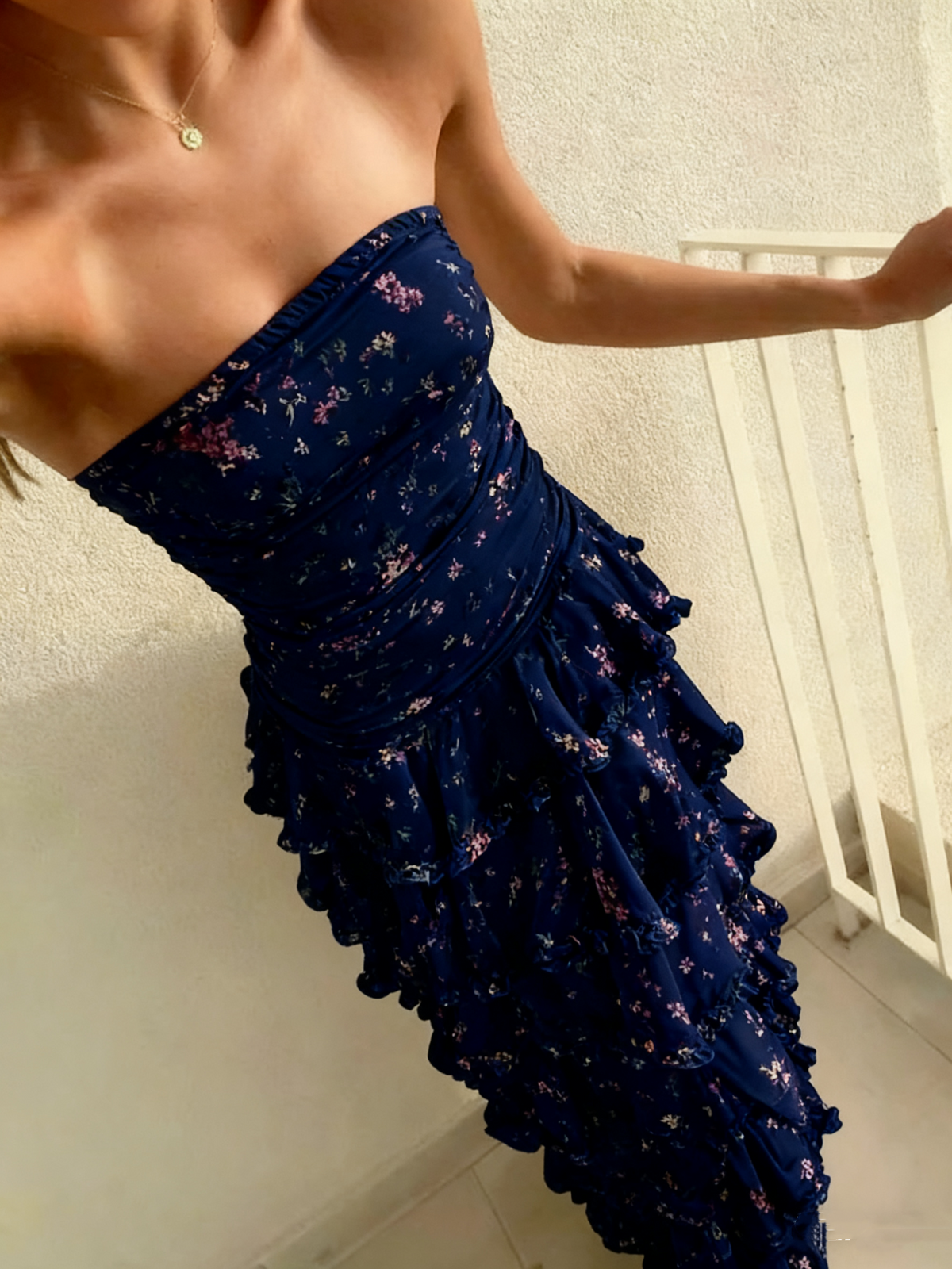 WISTERIA | TIERED MAXI DRESS - Navy