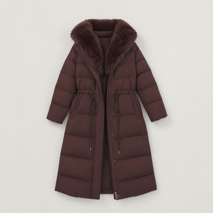 XIOMARA | FAUX FUR HOOD PUFFER COAT - Brown