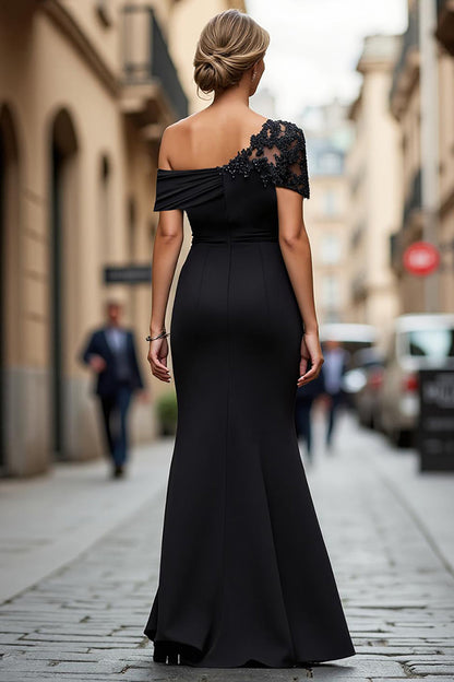 ZAIDA | ONE SHOULDER MAXI DRESS - Black