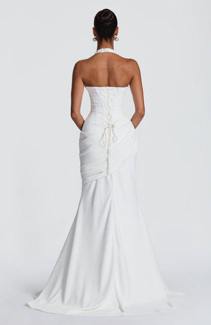 SALMA | SILK FORMAL GOWN - Ivory