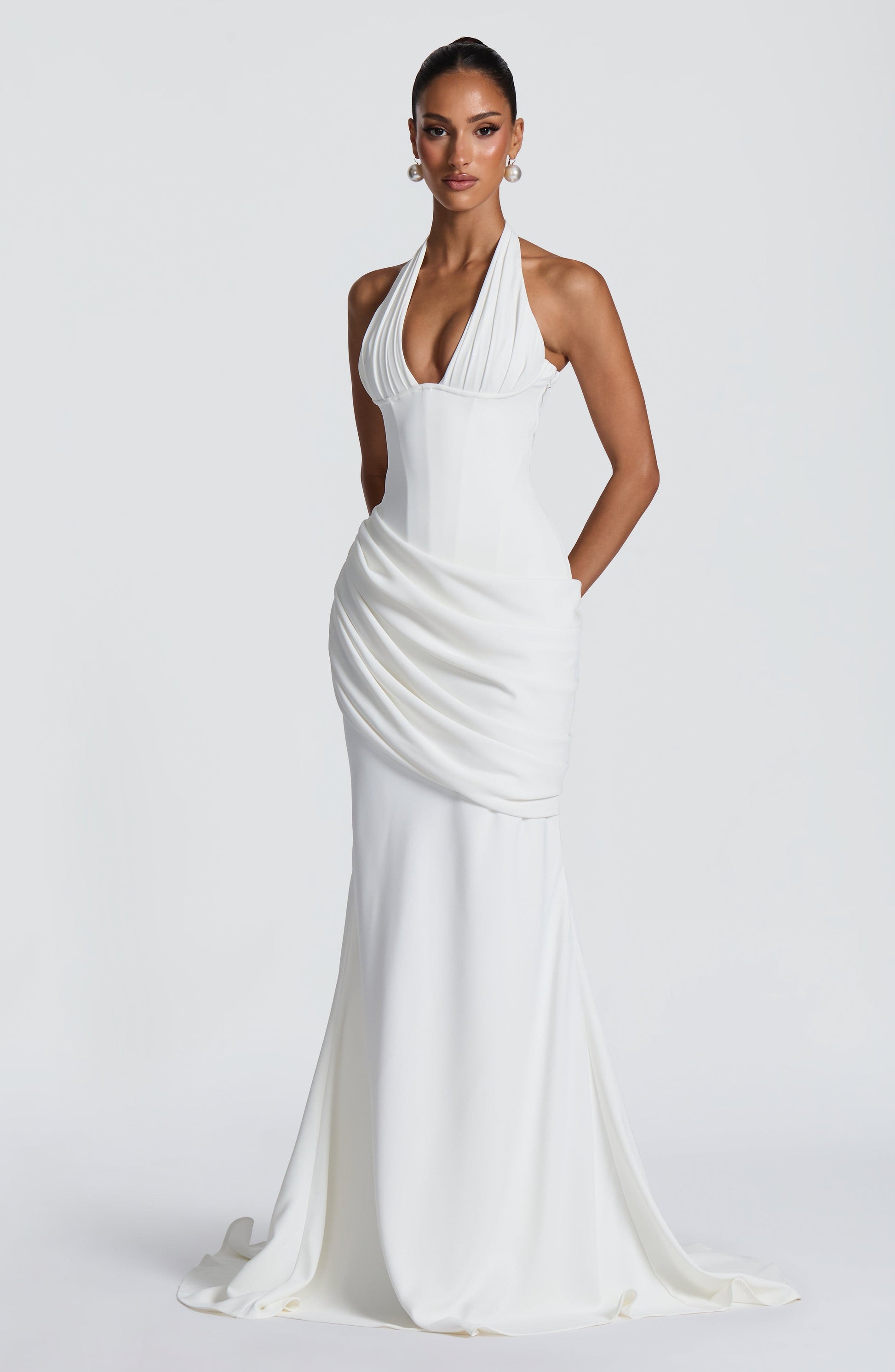 SALMA | SILK FORMAL GOWN - Ivory