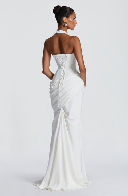 SALMA | SILK FORMAL GOWN - Ivory