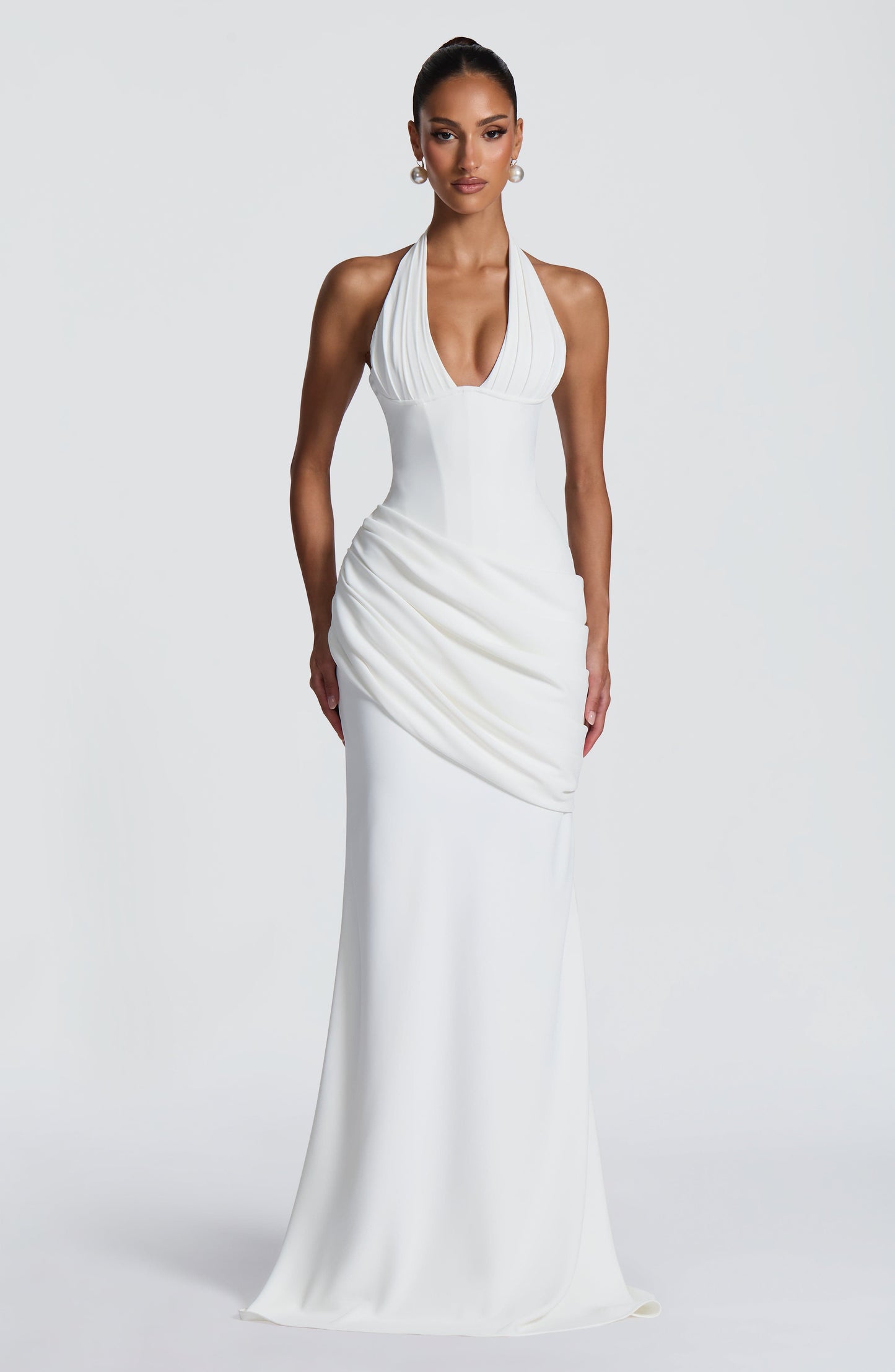 SALMA | SILK FORMAL GOWN - Ivory