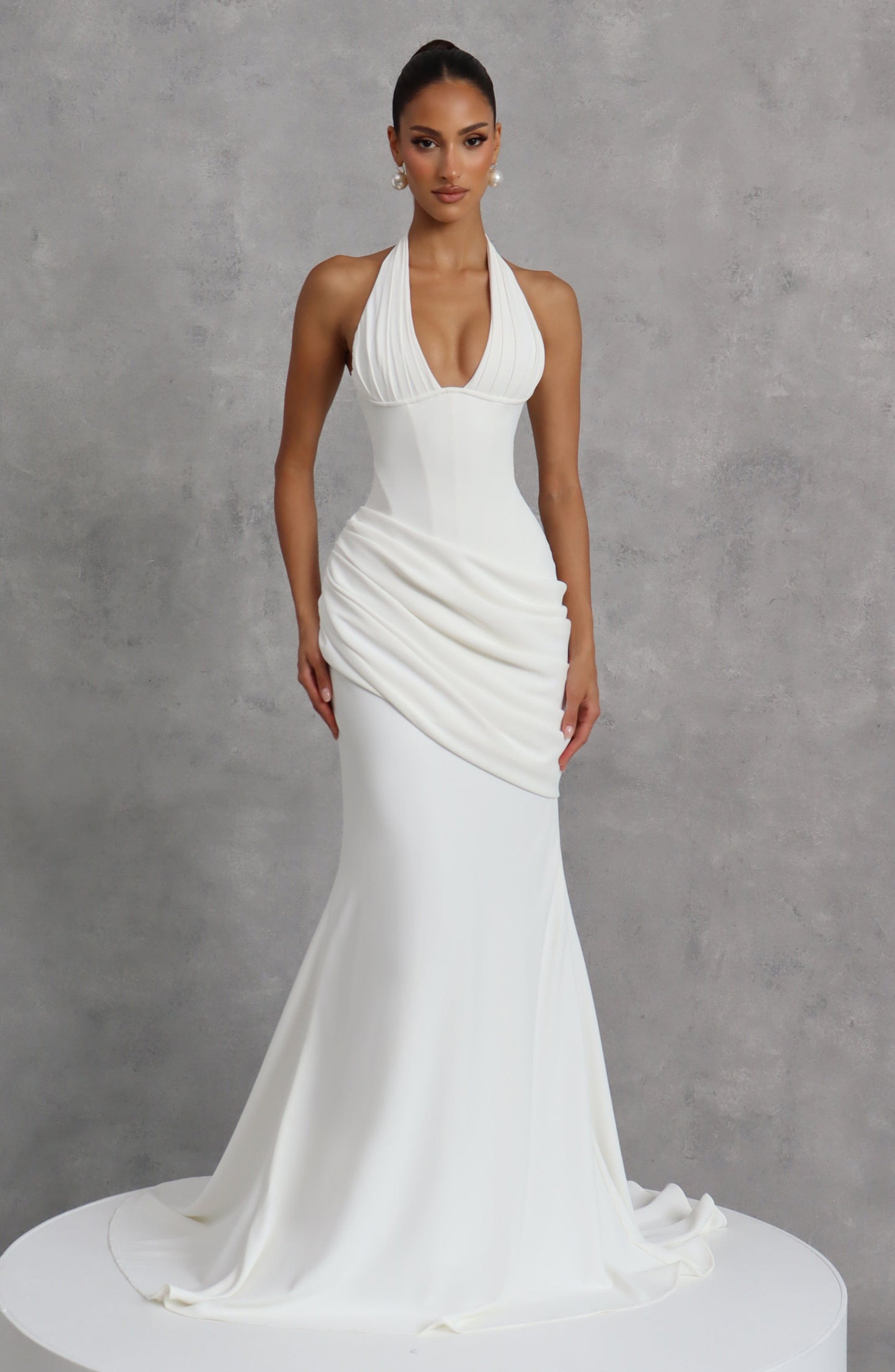 SALMA | SILK FORMAL GOWN - Ivory