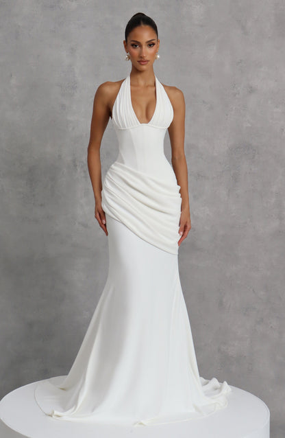 SALMA | SILK FORMAL GOWN - Ivory