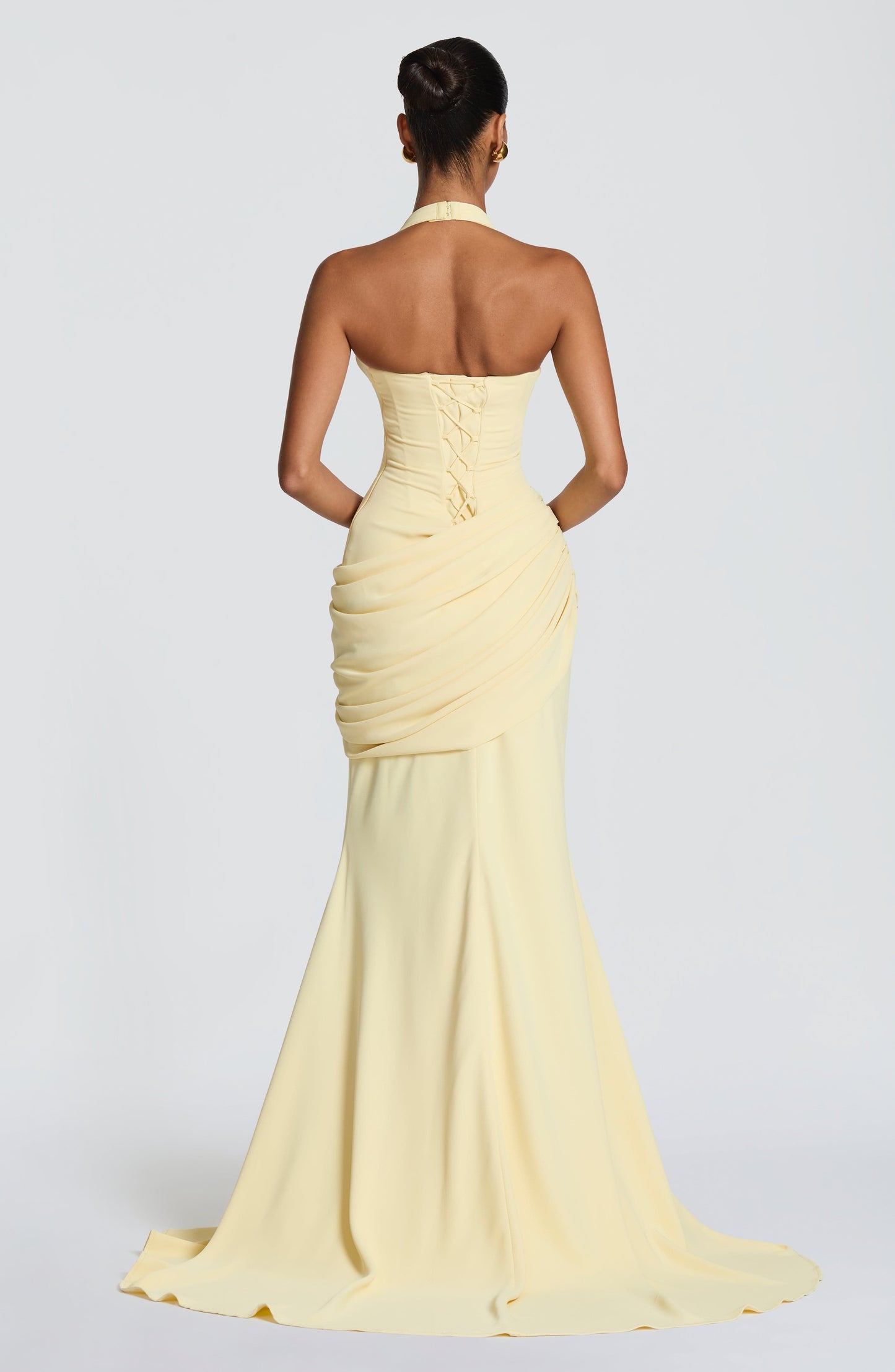 SALMA | SILK FORMAL GOWN - Lemon