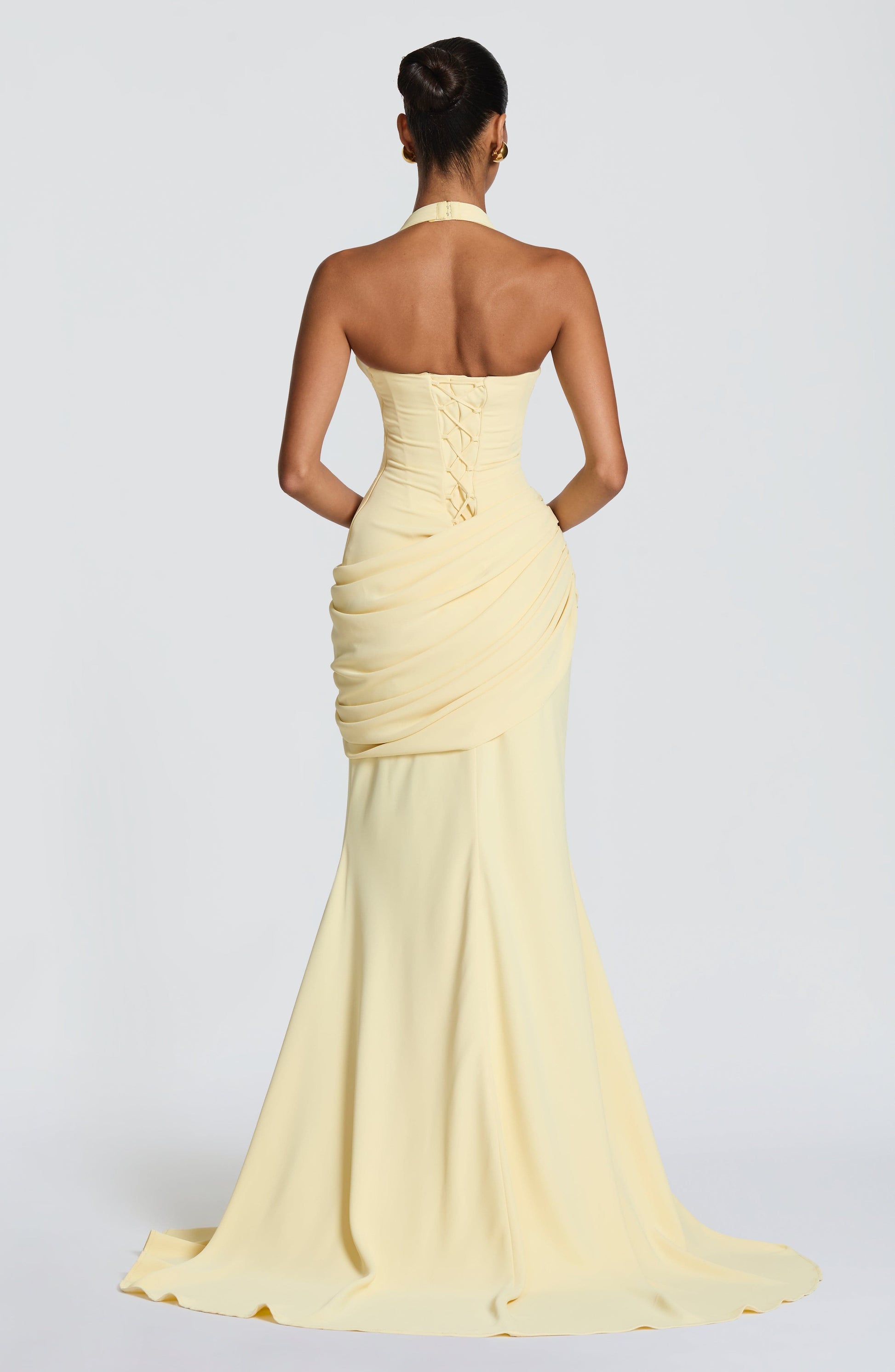 SALMA | SILK FORMAL GOWN - Lemon