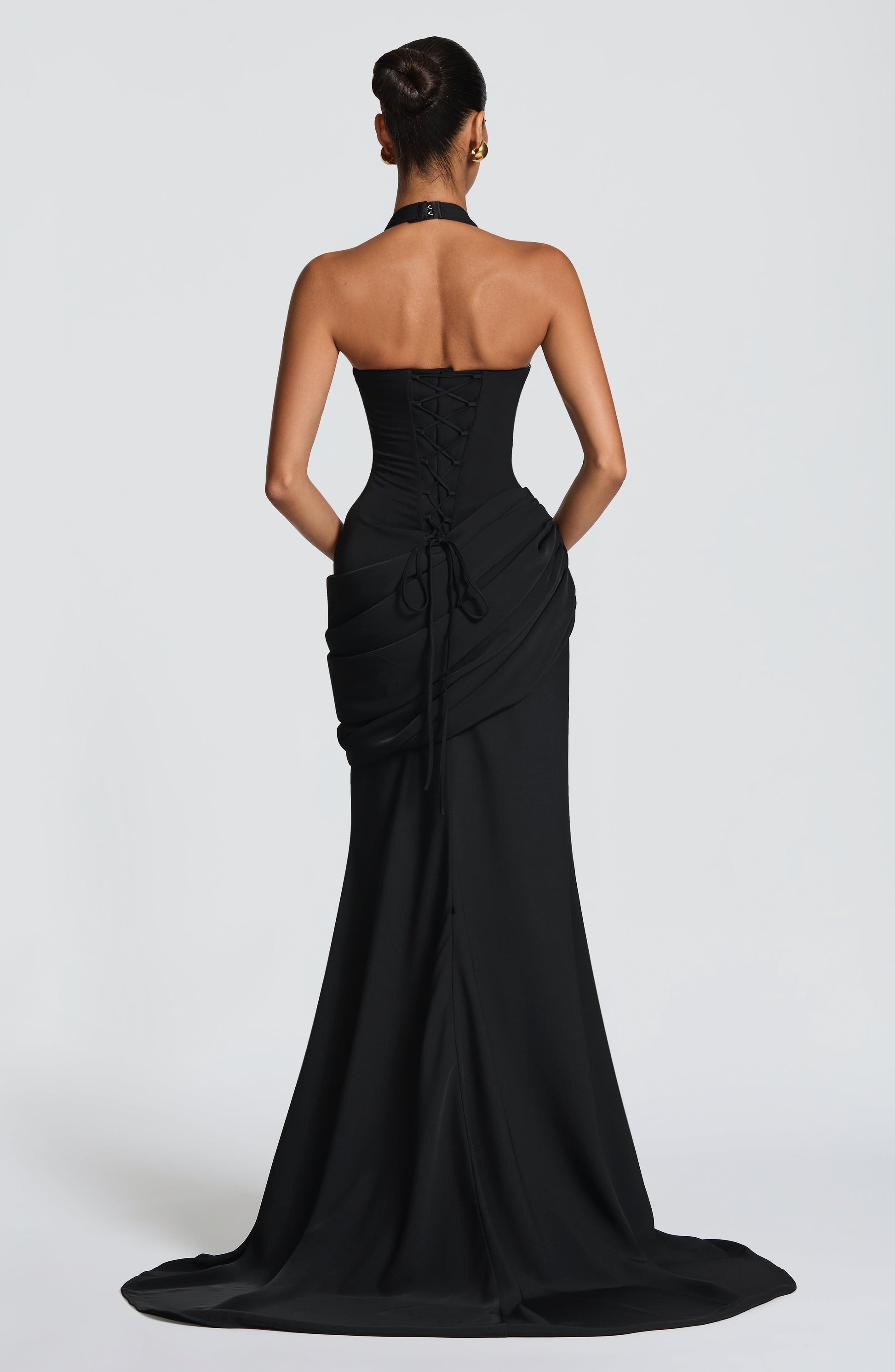 SALMA | SILK FORMAL GOWN - Black
