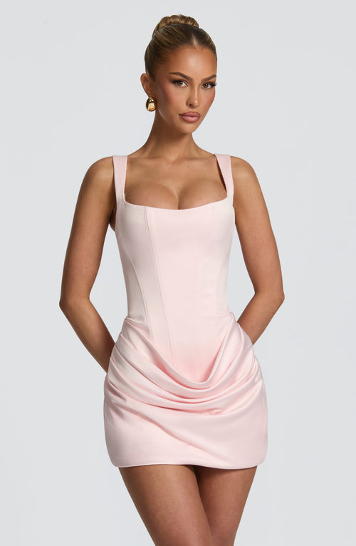 SYLVIA | LINE MINI DRESS - Blush
