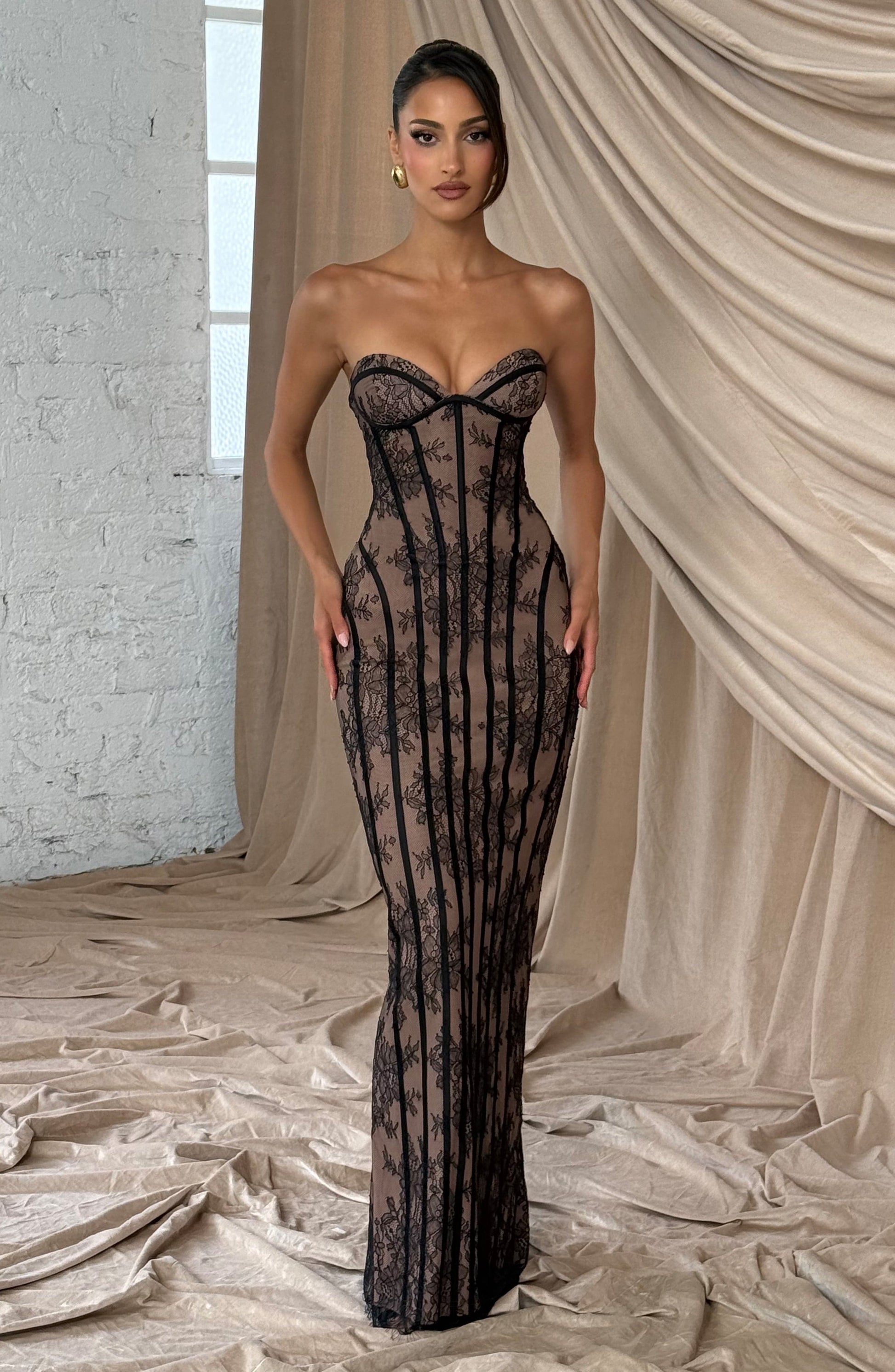 TALIA | FLORAL SATIN MAXI DRESS