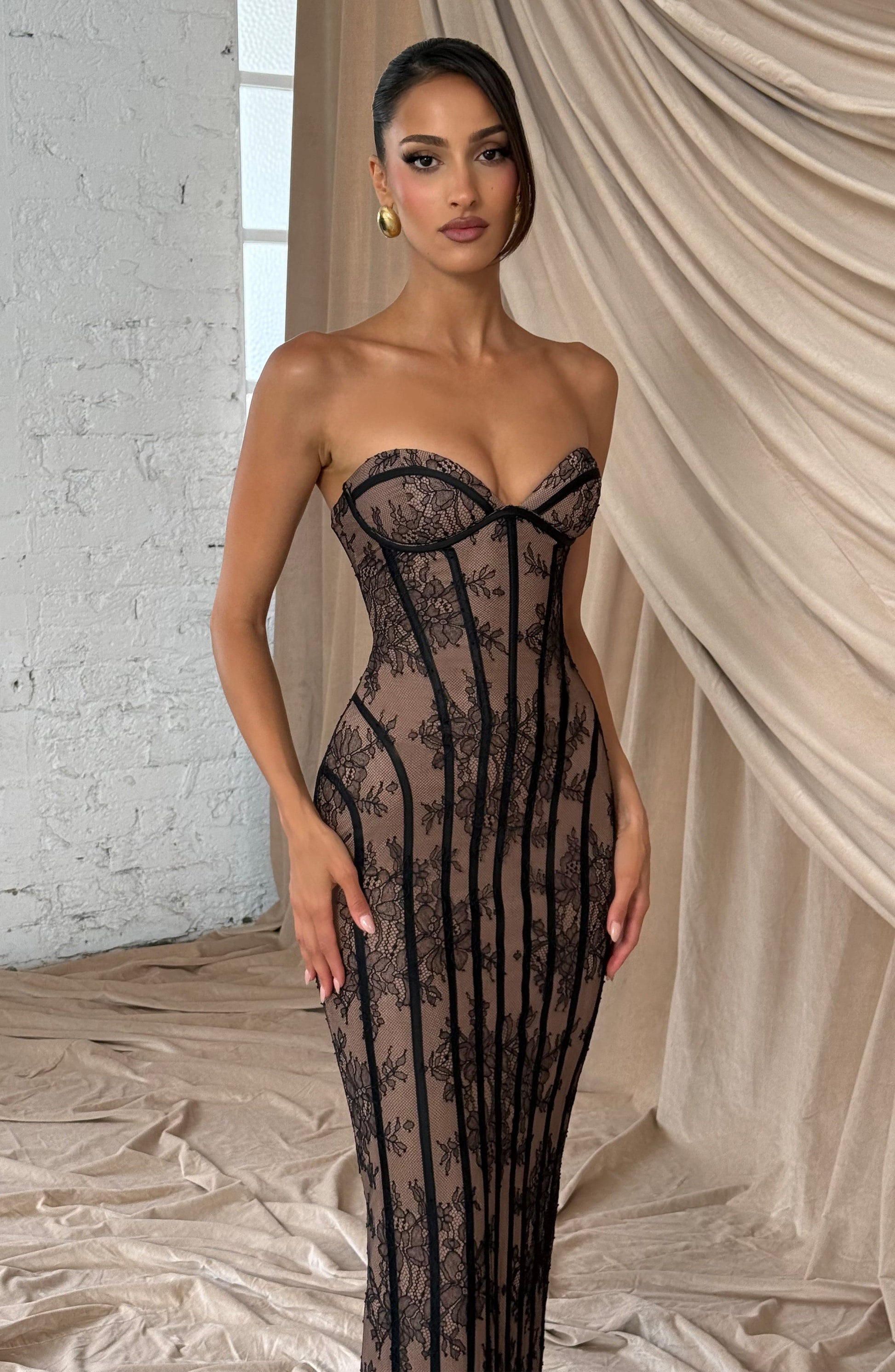 TALIA | FLORAL SATIN MAXI DRESS