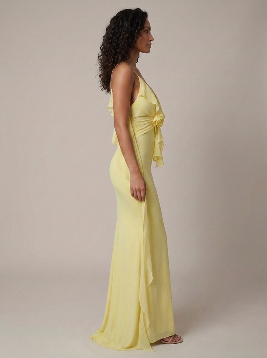 ELINA | FLORAL OPEN MAXI DRESS