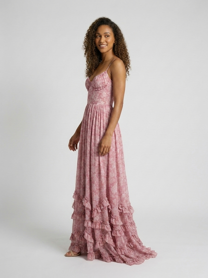 AURELIA | FLORAL BUSTIER MAXI DRESS