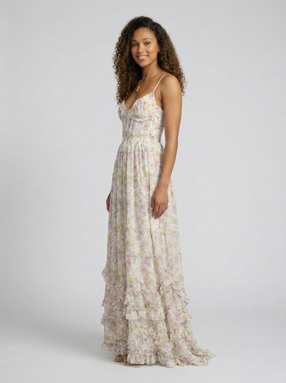 AURELIA | FLORAL BUSTIER MAXI DRESS