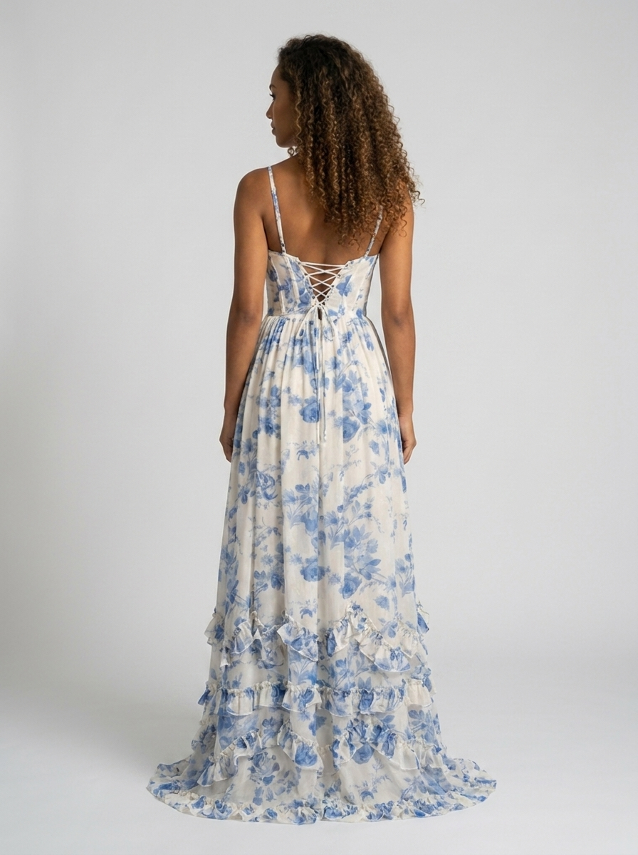 AURELIA | FLORAL BUSTIER MAXI DRESS