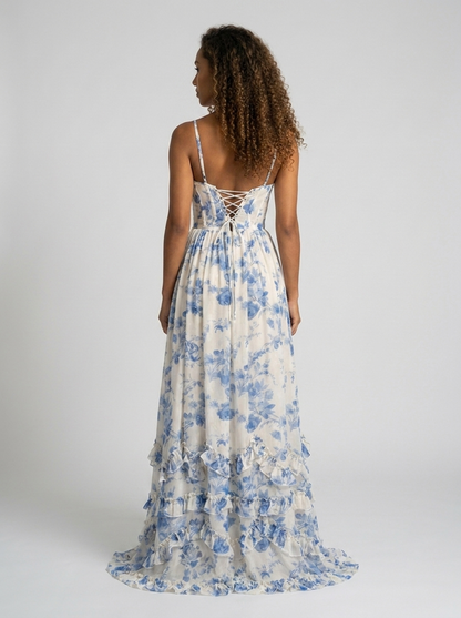 AURELIA | FLORAL BUSTIER MAXI DRESS