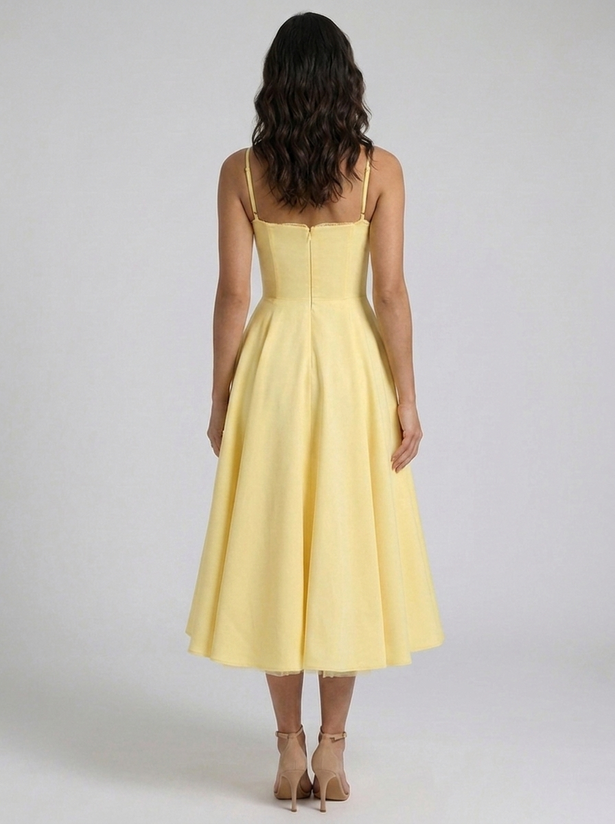 ELIANA | BUSTIER SWEETHEART MIDI DRESS