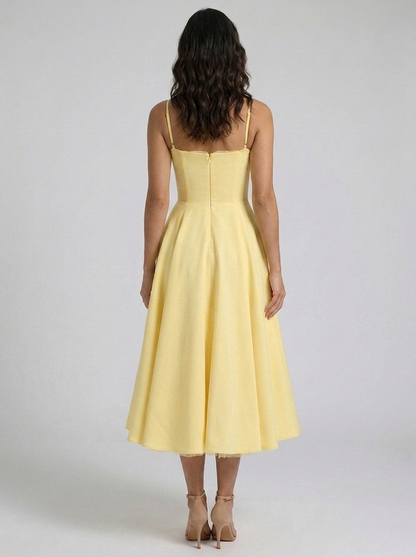 ELIANA | BUSTIER SWEETHEART MIDI DRESS