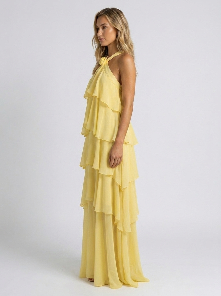 NOOR | TIERED HALTER MAXI DRESS