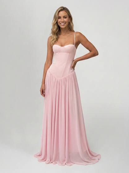 AMIRA | LACE MAXI DRESS - Pink