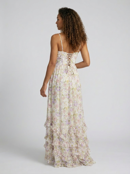 AURELIA | FLORAL BUSTIER MAXI DRESS