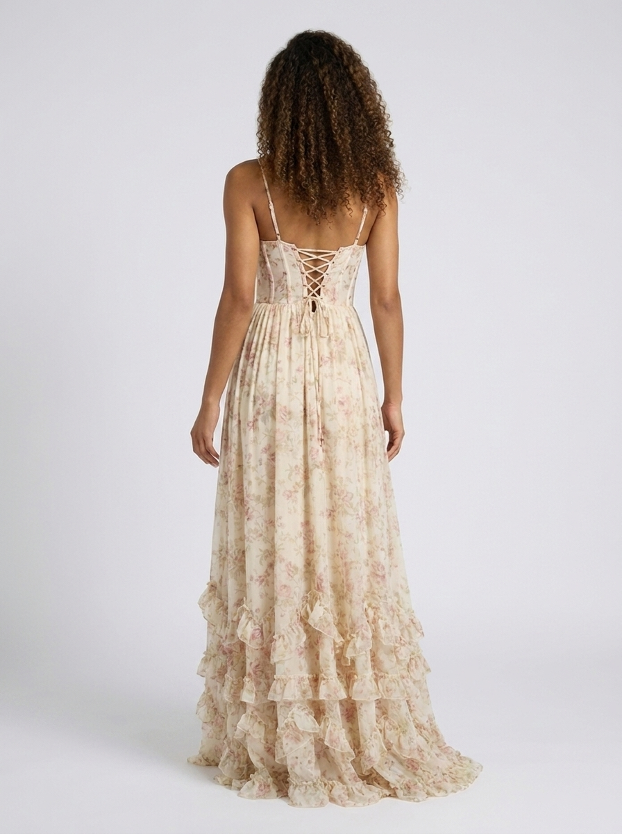 AURELIA | FLORAL BUSTIER MAXI DRESS