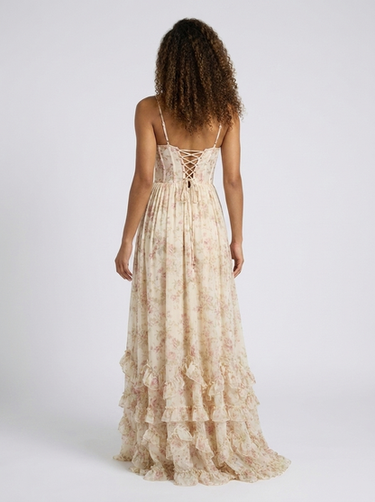 AURELIA | FLORAL BUSTIER MAXI DRESS