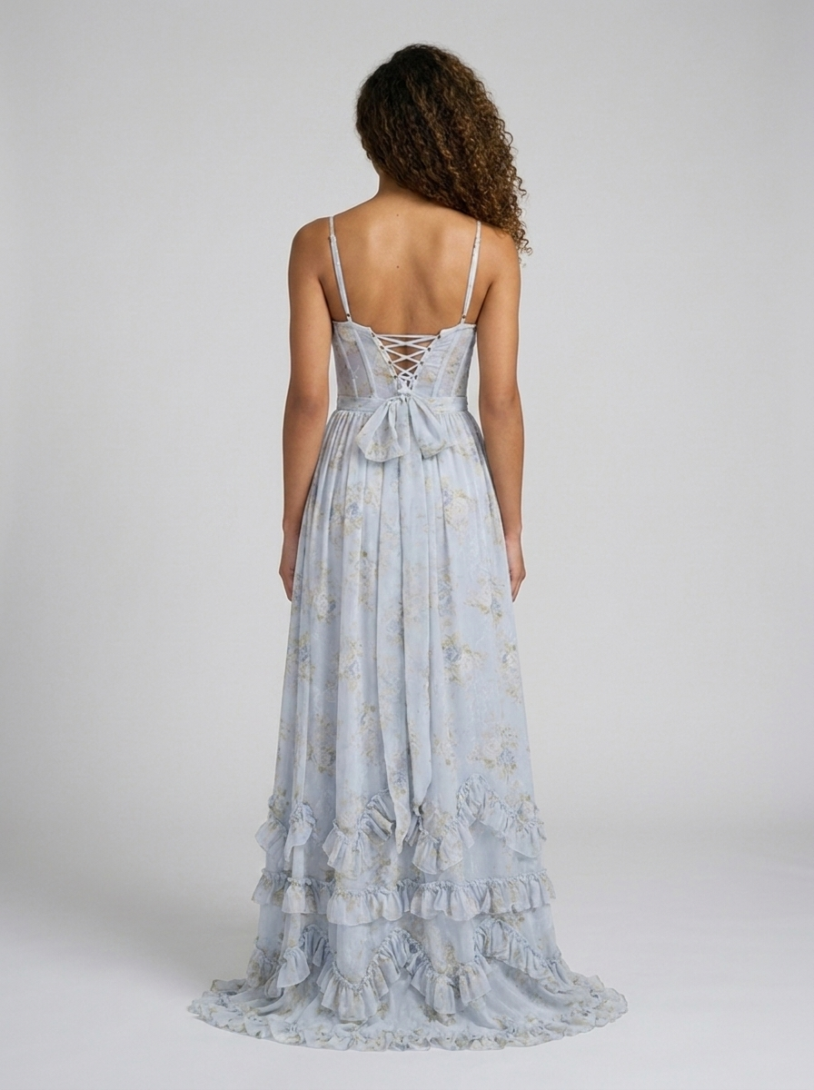 AURELIA | FLORAL BUSTIER MAXI DRESS