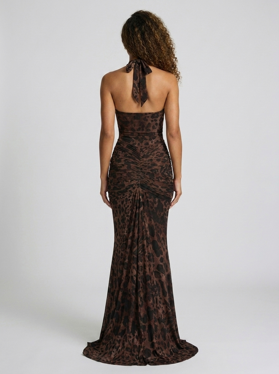 FIONA | RUCHED PLUNGE MAXI DRESS