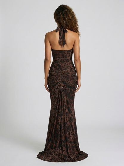 FIONA | RUCHED PLUNGE MAXI DRESS