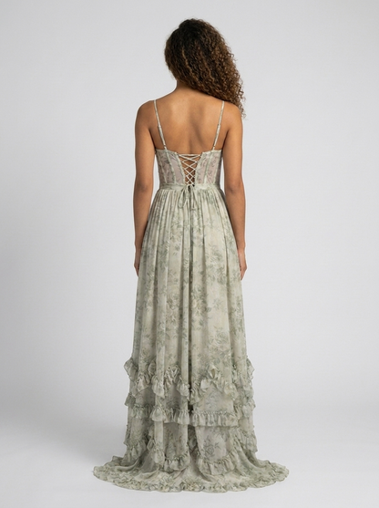 AURELIA | FLORAL BUSTIER MAXI DRESS
