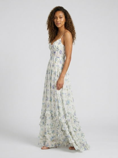 AURELIA | FLORAL BUSTIER MAXI DRESS
