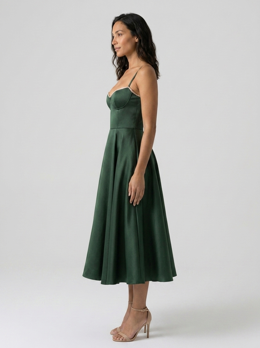 ELIANA | BUSTIER SWEETHEART MIDI DRESS