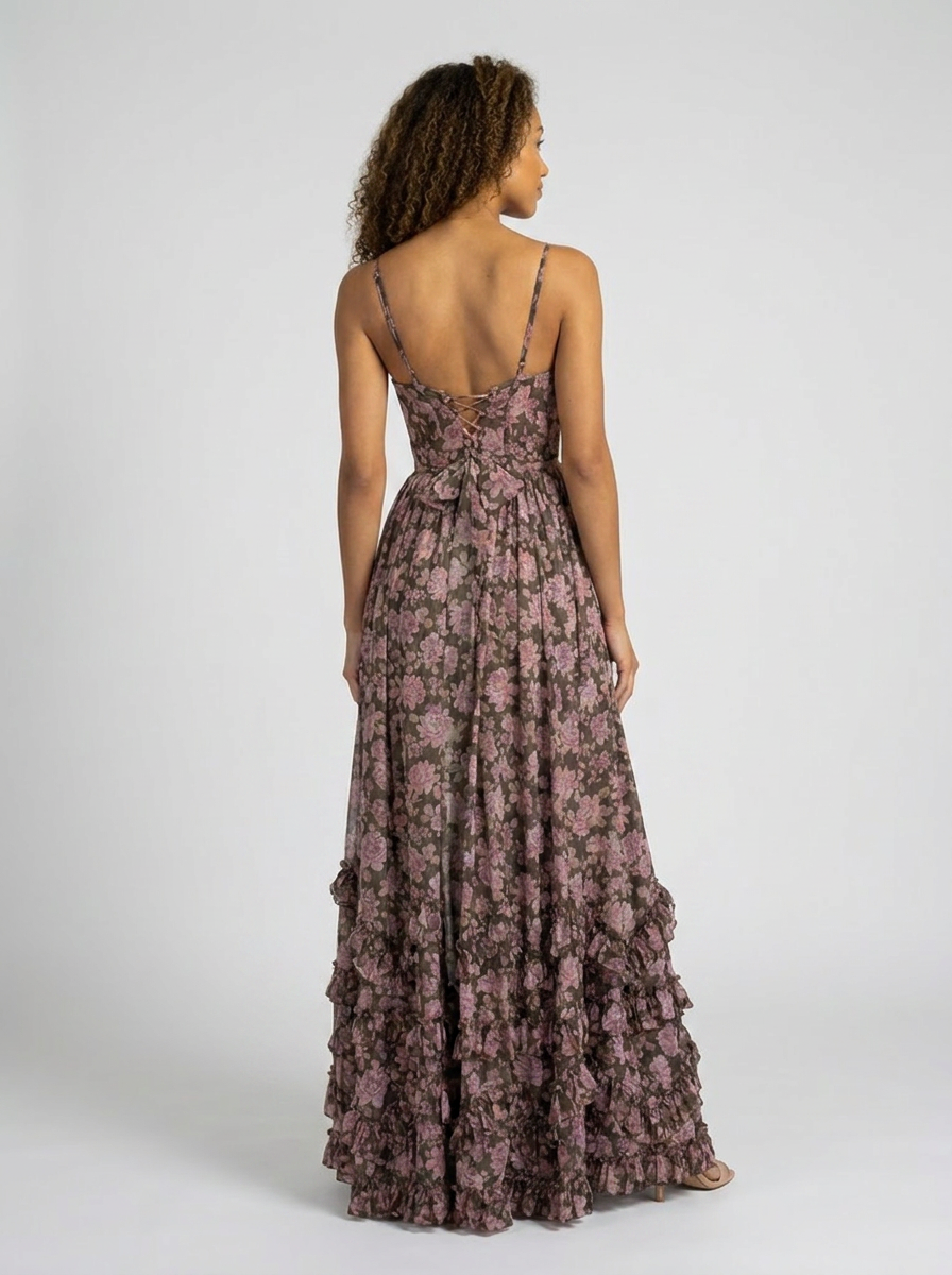 AURELIA | FLORAL BUSTIER MAXI DRESS