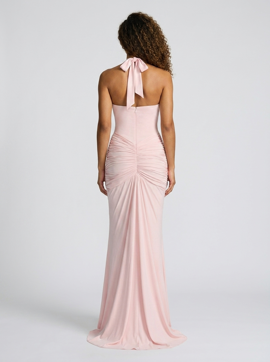 FIONA | RUCHED PLUNGE MAXI DRESS