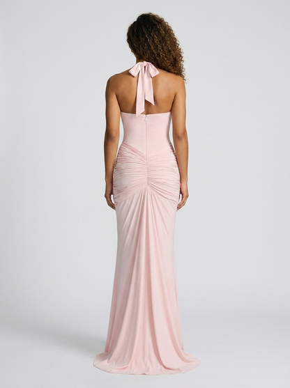 FIONA | RUCHED PLUNGE MAXI DRESS