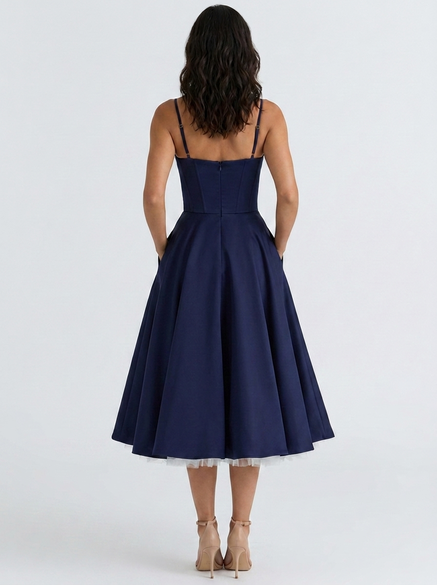 ELIANA | BUSTIER SWEETHEART MIDI DRESS